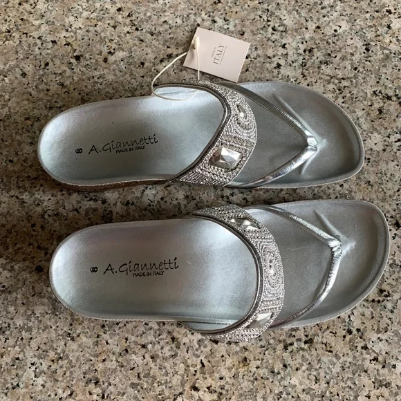 A. Giannetti Silver Sandals - Picture 4 of 6